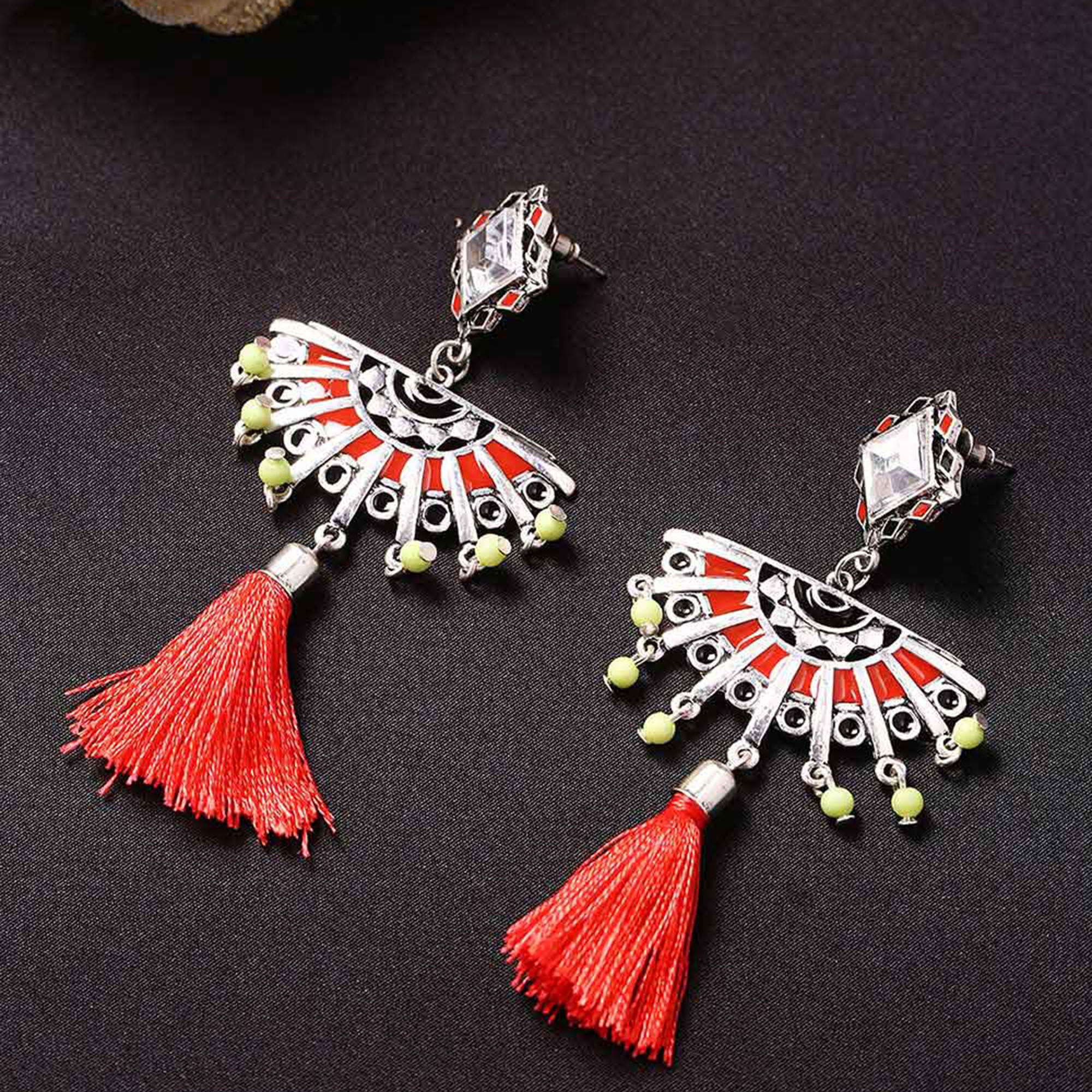 Theyyam Spokes Mirrored Earrings