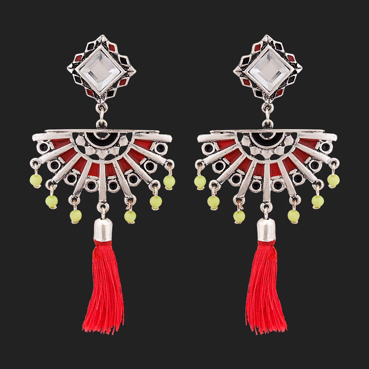 Theyyam Spokes Mirrored Earrings - Image 3
