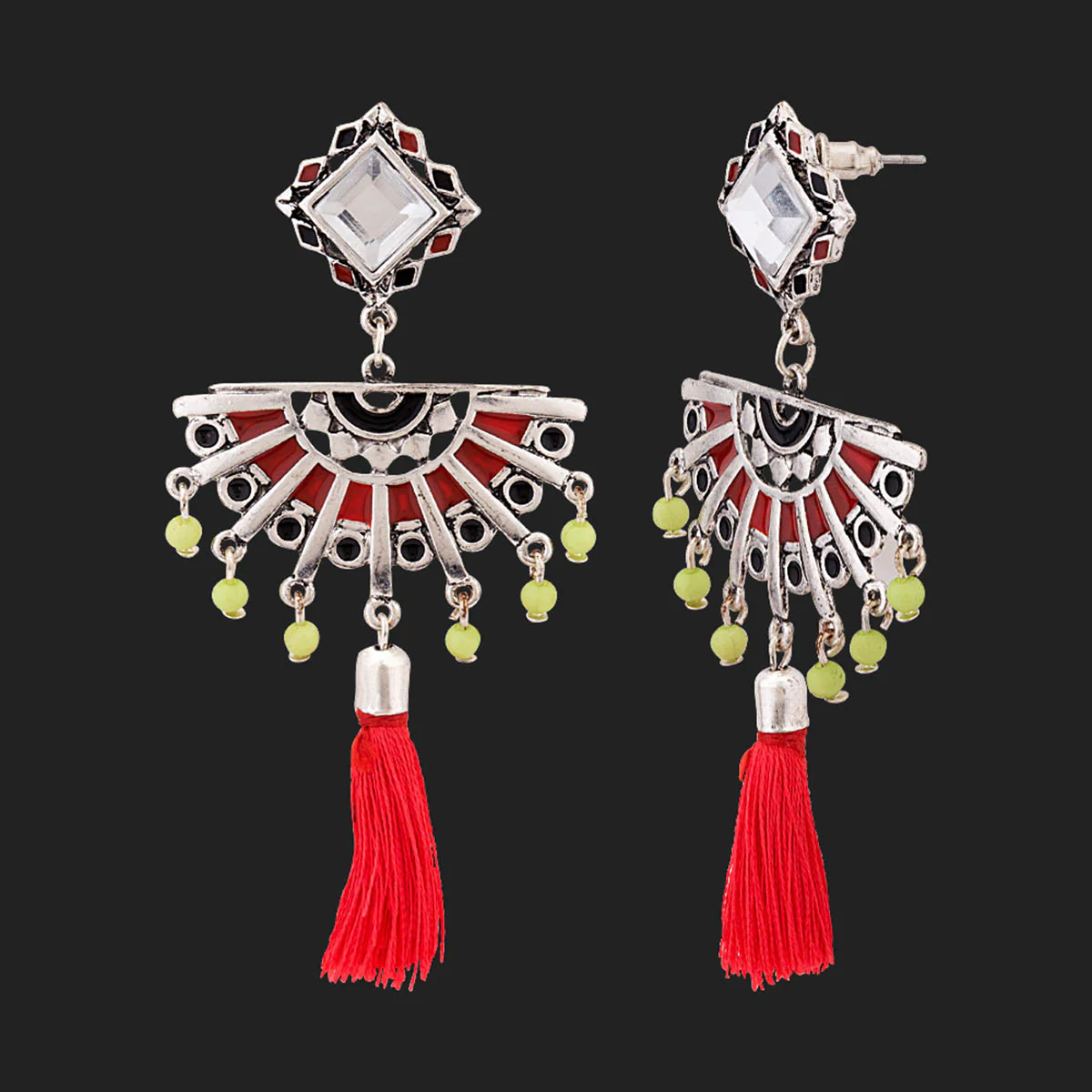 Theyyam Spokes Mirrored Earrings - Image 4