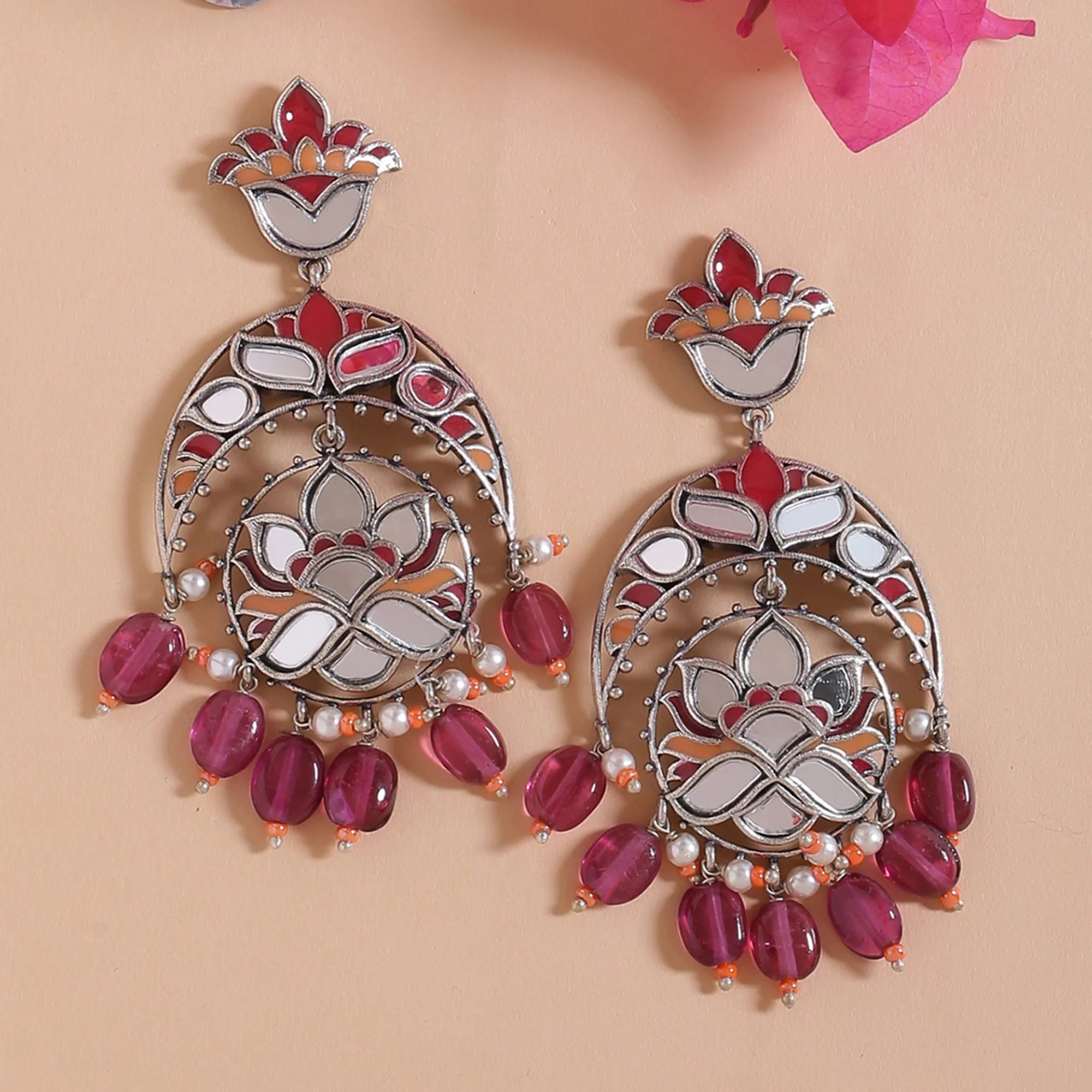 Thikri Crescent Drop Earrings