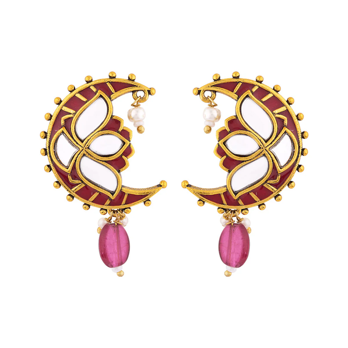 Thikri Crescent Motif Earrings - Image 3