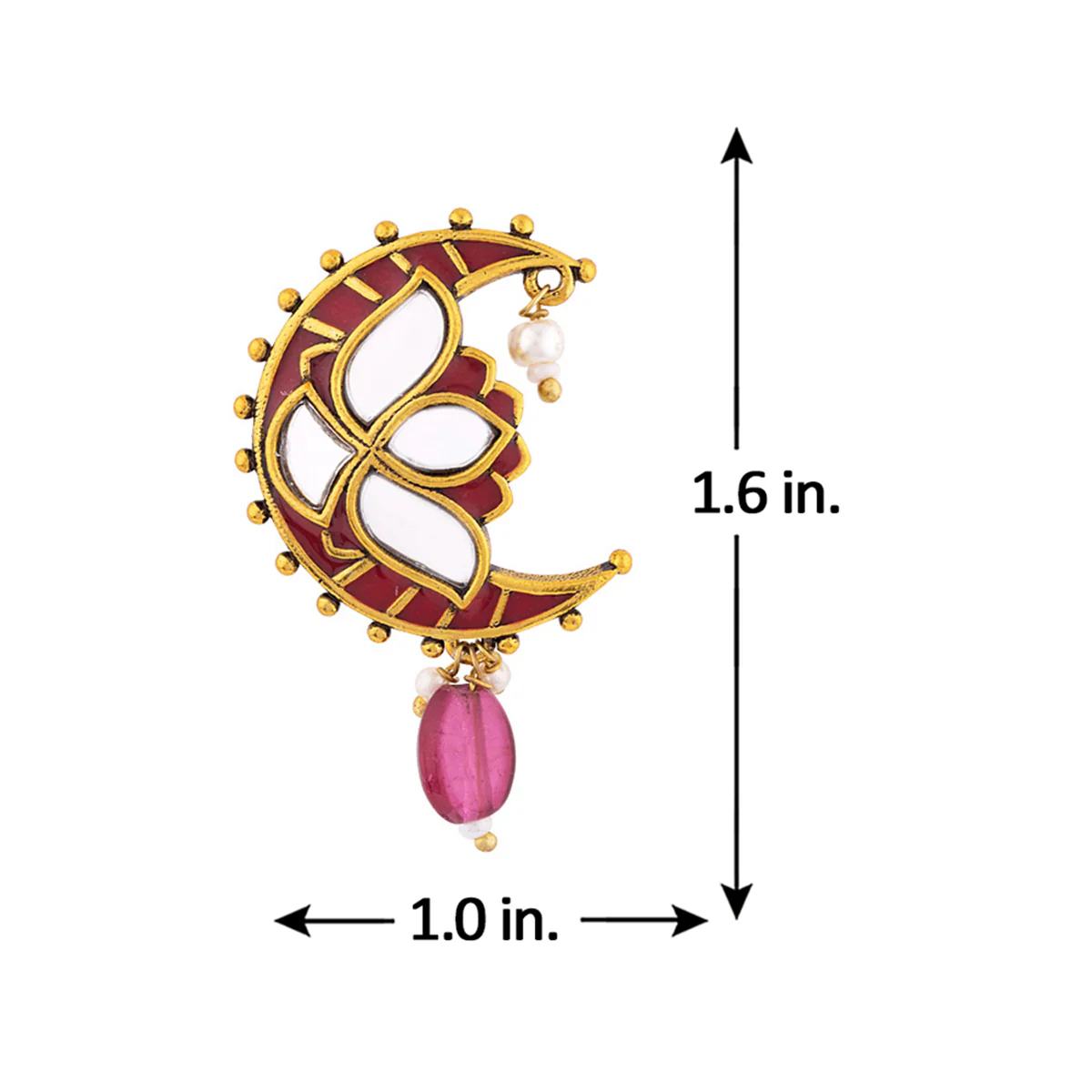 Thikri Crescent Motif Earrings - Image 5