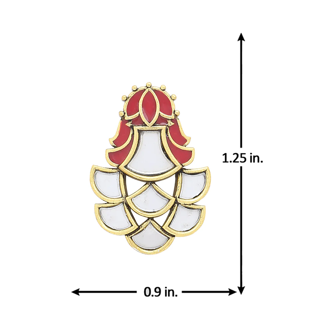 Thikri Enameled Mirror Details Earrings - Image 5