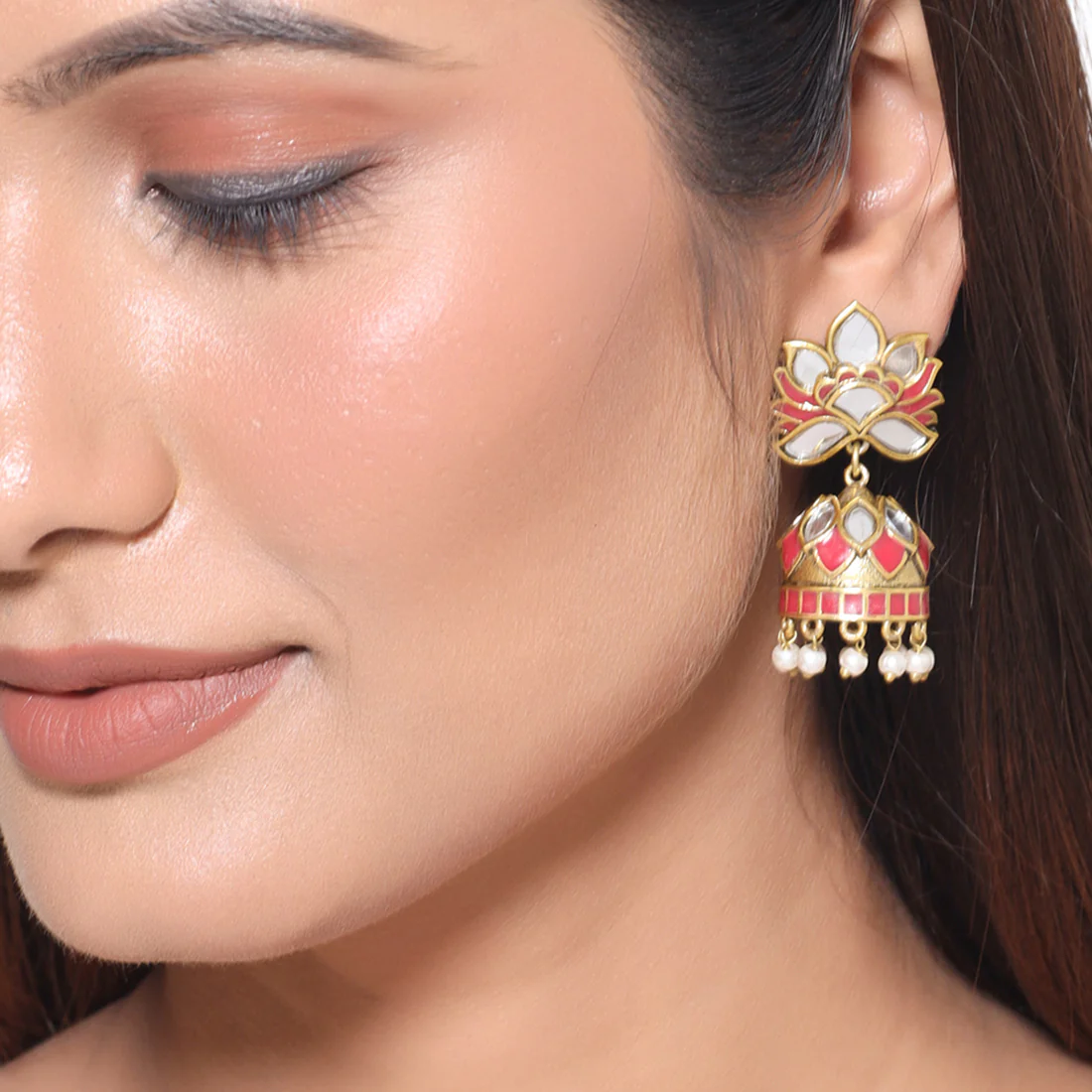 Thikri Ethnic Jhumka Drop Earrings - Image 2