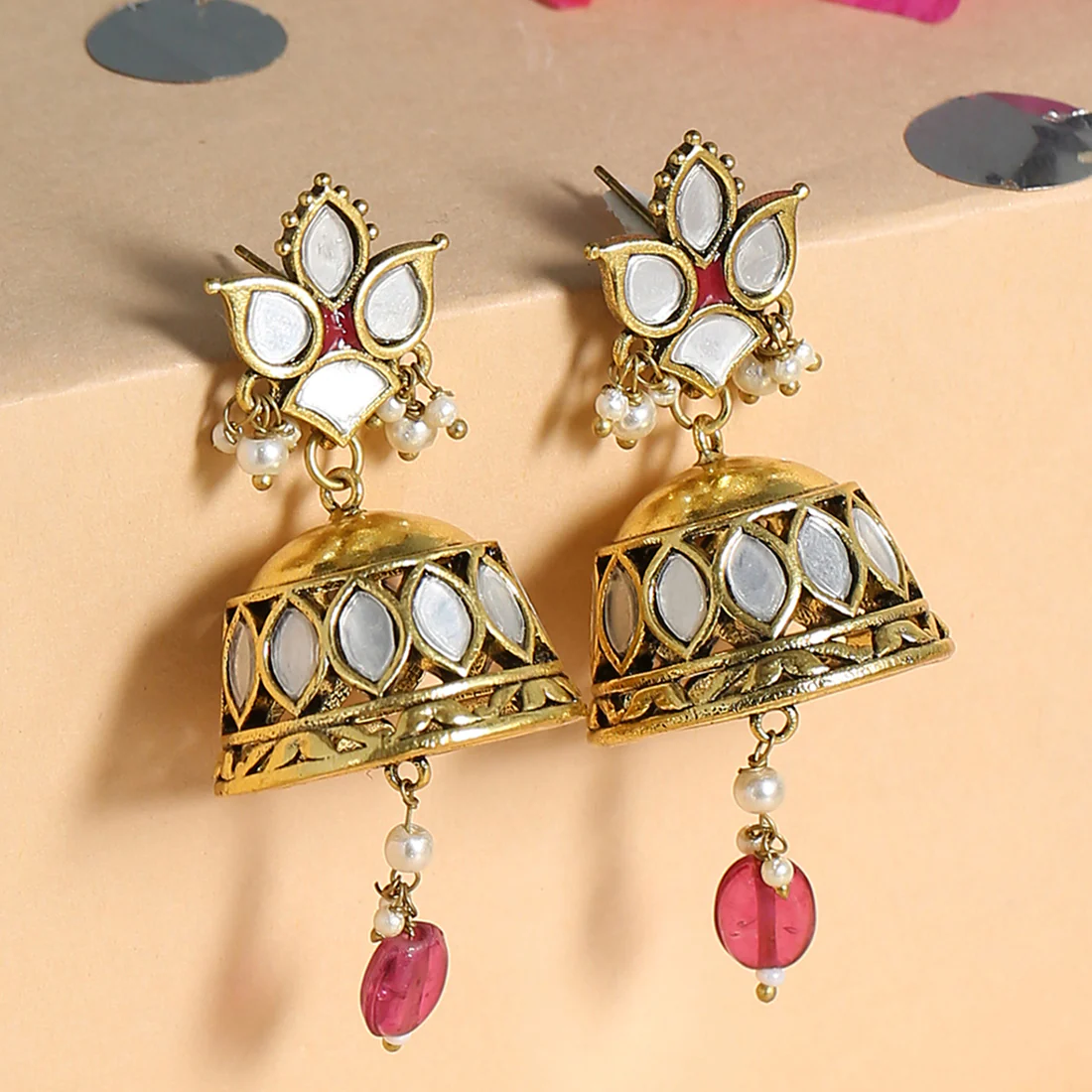 Thikri Ethnic Jhumka Earrings