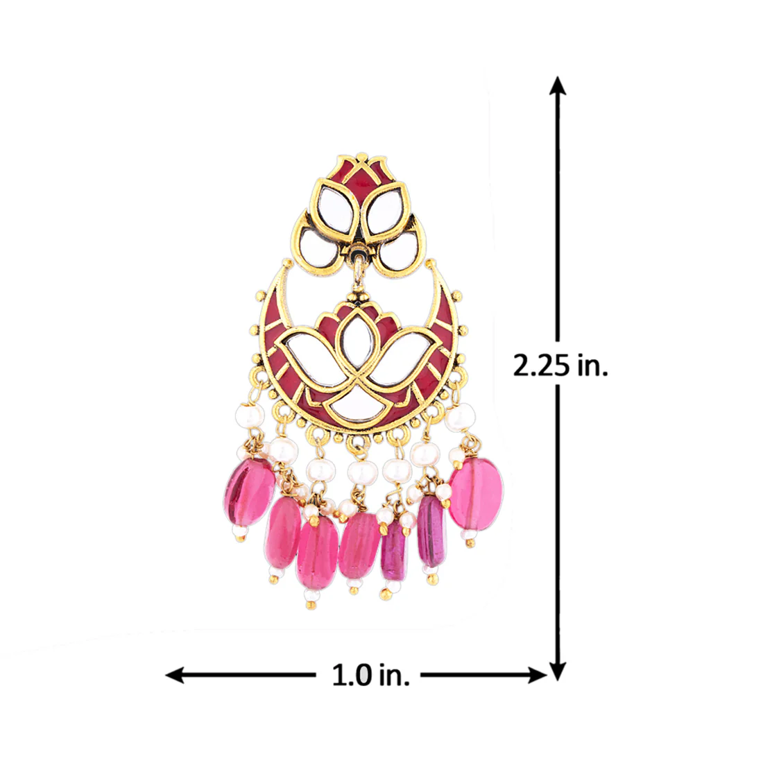 Thikri Floral and crescent Motifs Earrings - Image 5