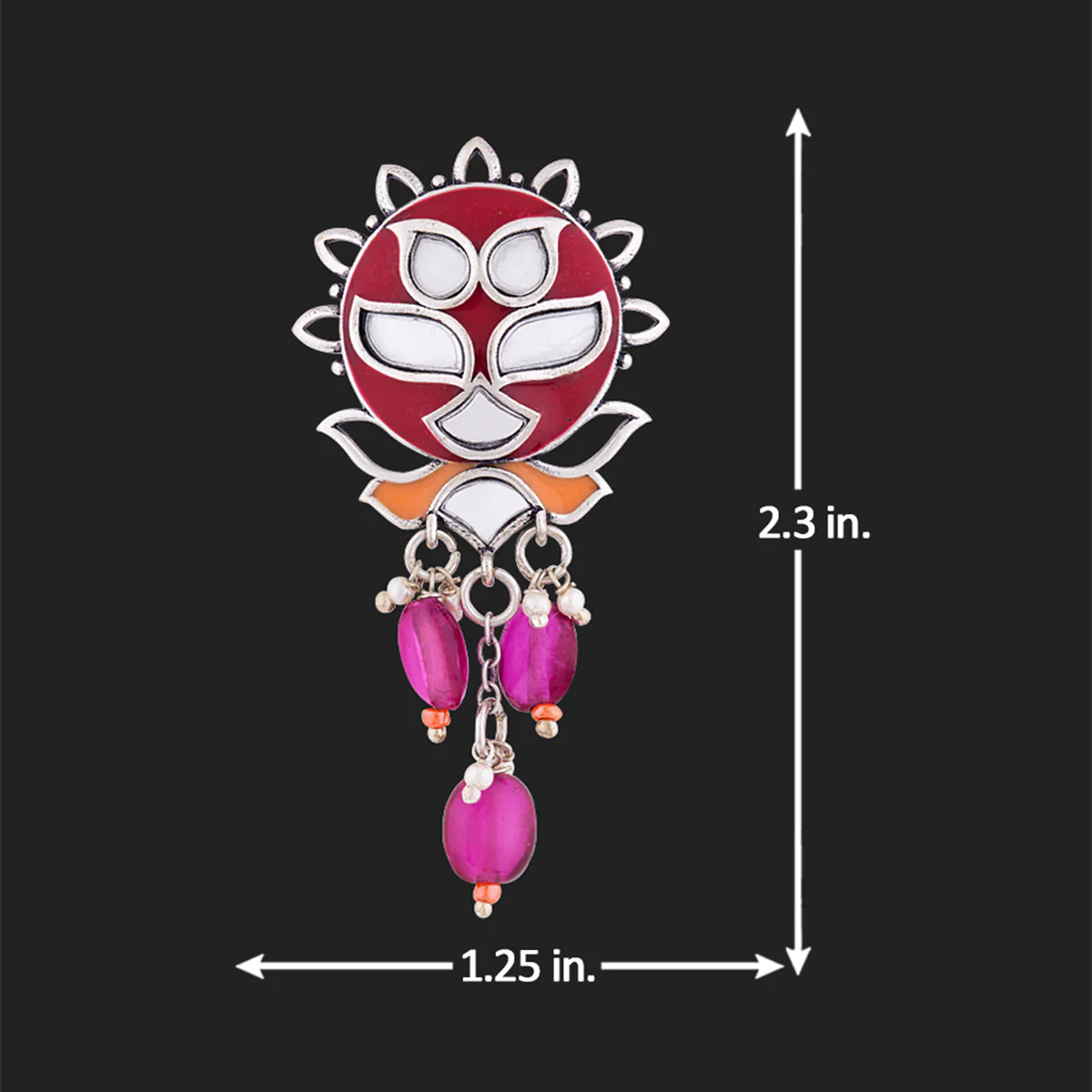 Thikri Floral Motifs Drop Earrings - Image 5