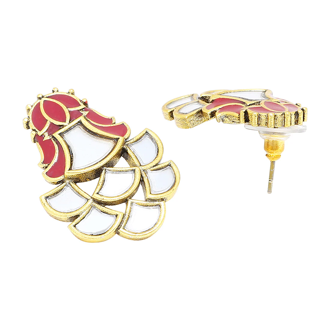 Thikri Gold Plated Mirrored Choker Necklace Set - Image 5
