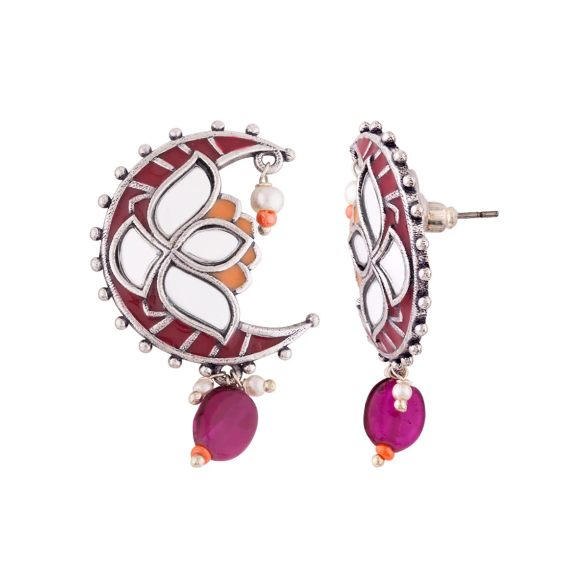 Thikri Half Moon Earrings - Image 4