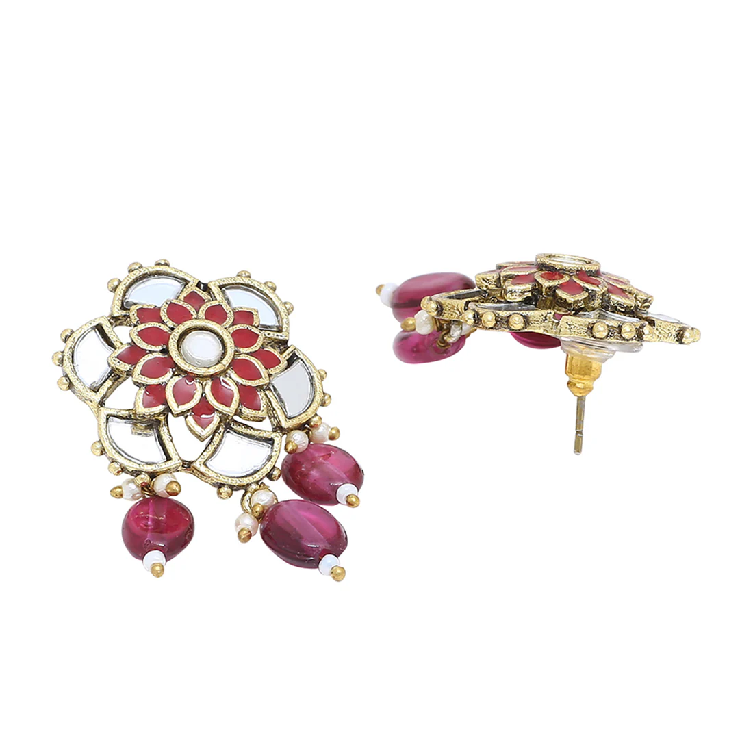 Thikri Jadau Style Necklace Set - Image 5