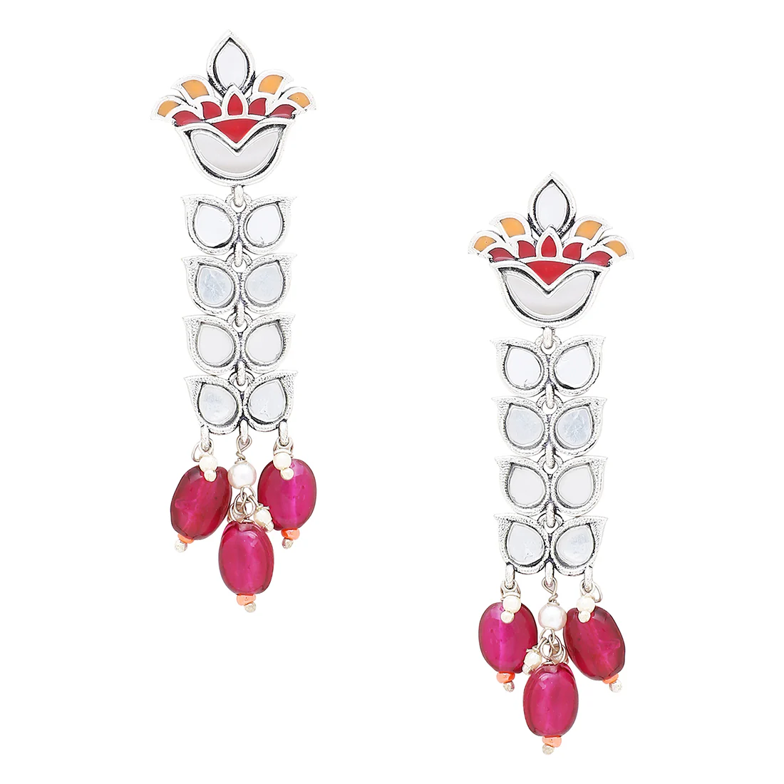 Thikri Long Petals Motifs Earrings - Image 3