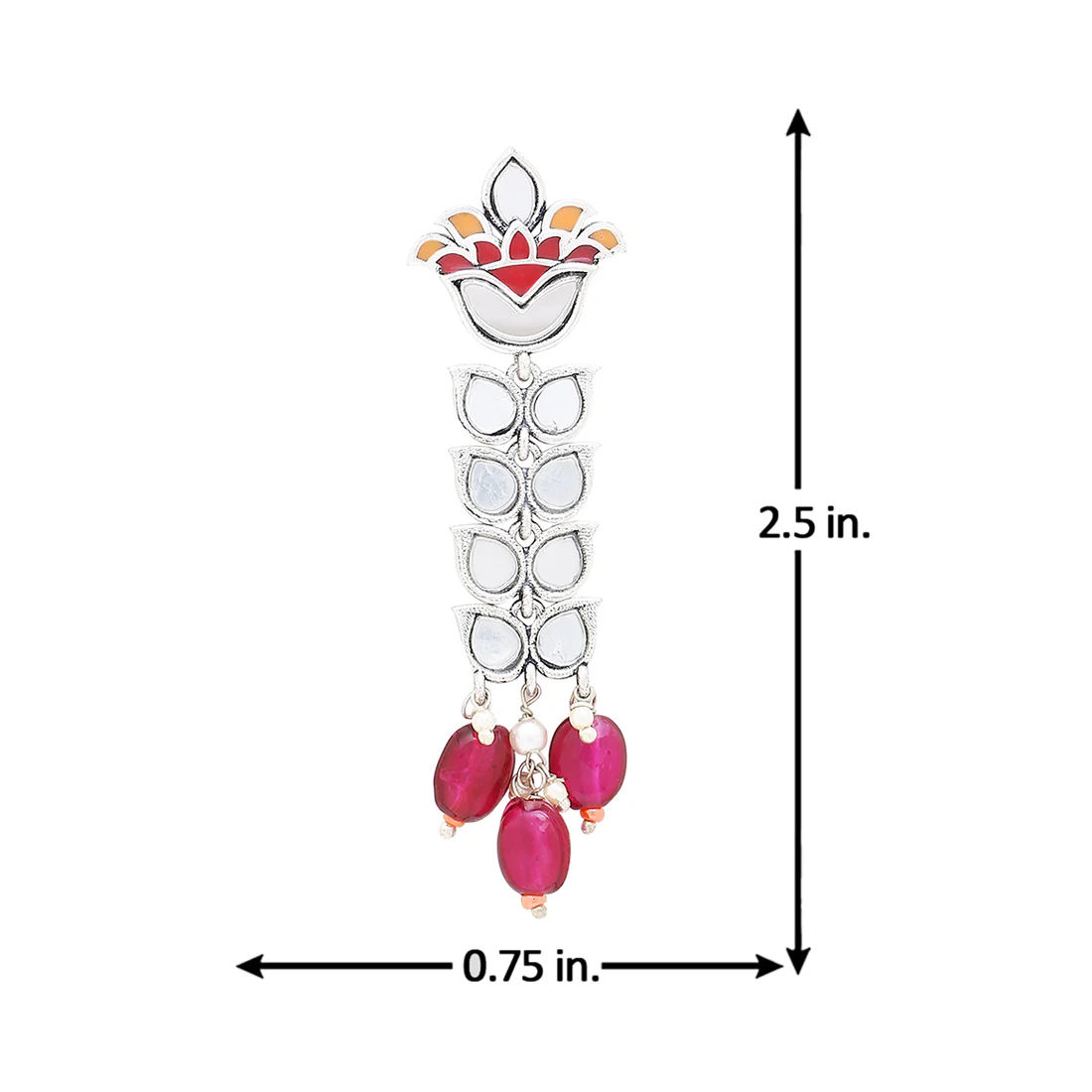 Thikri Long Petals Motifs Earrings - Image 5