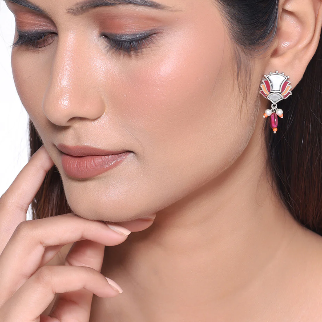 Thikri Mirror Details Casual Earrings - Image 2