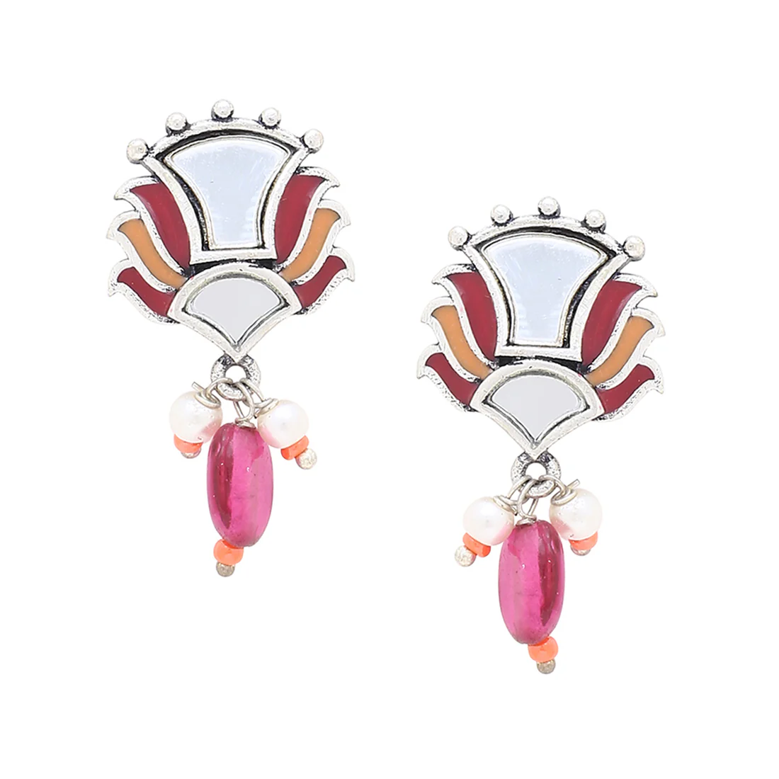 Thikri Mirror Details Casual Earrings - Image 3
