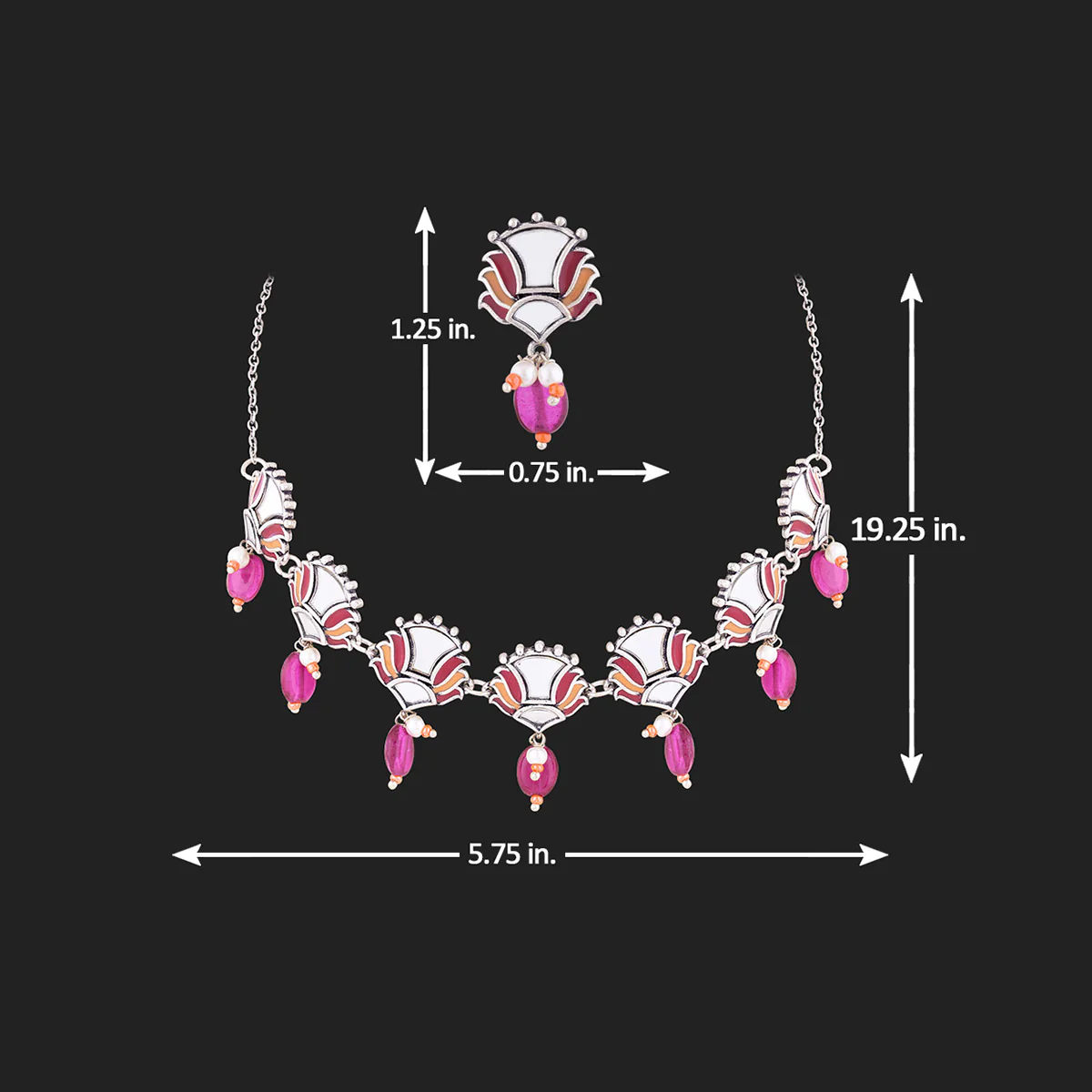 Thikri Mirrored Necklace Set - Image 6