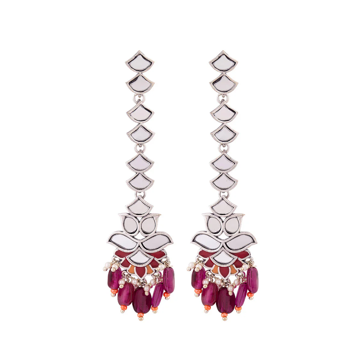 Thikri Mirrors Embellished Drop Earrings - Image 3