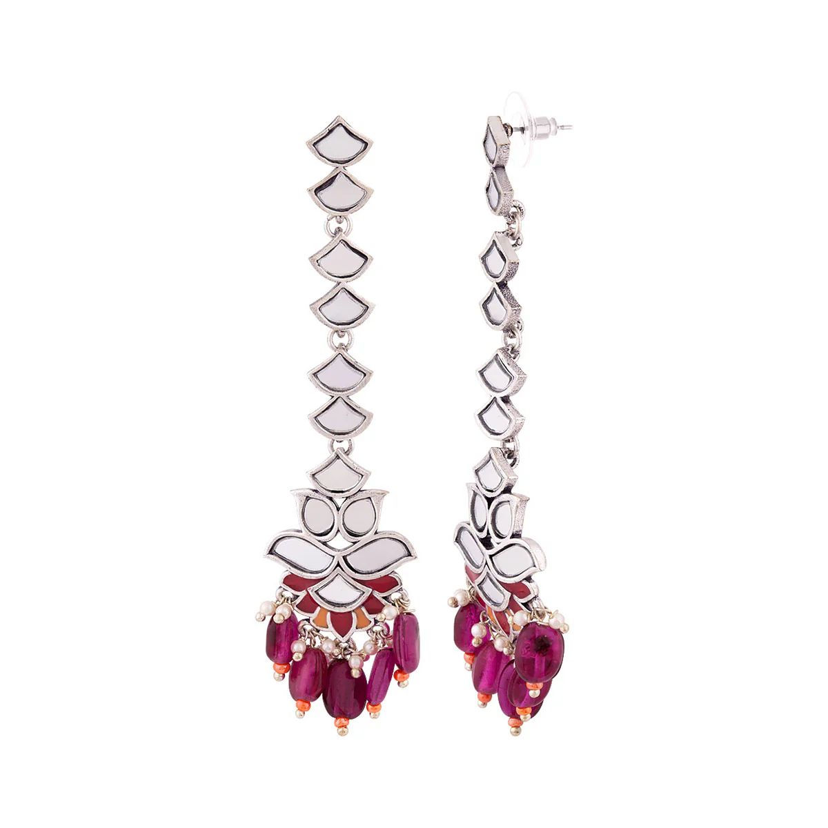 Thikri Mirrors Embellished Drop Earrings - Image 4