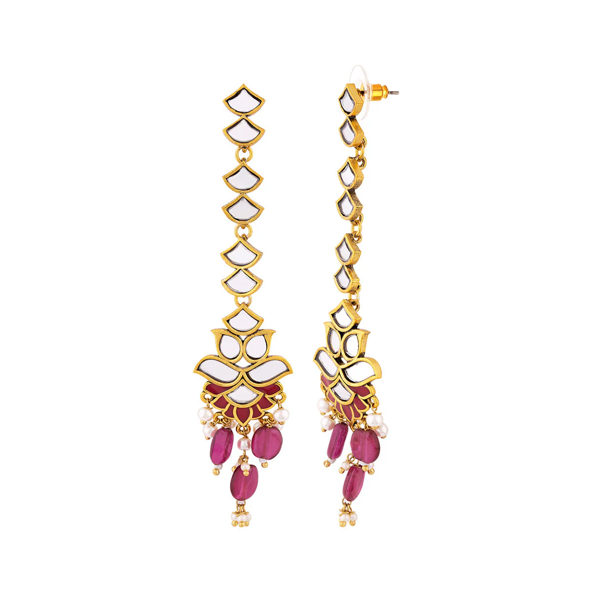 Thikri Petals Motifs Drop Earrings - Image 4