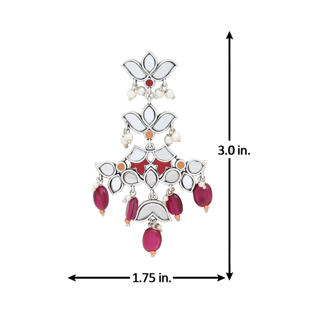 Thikri Silver Plated Floral Drop Earrings - Image 5