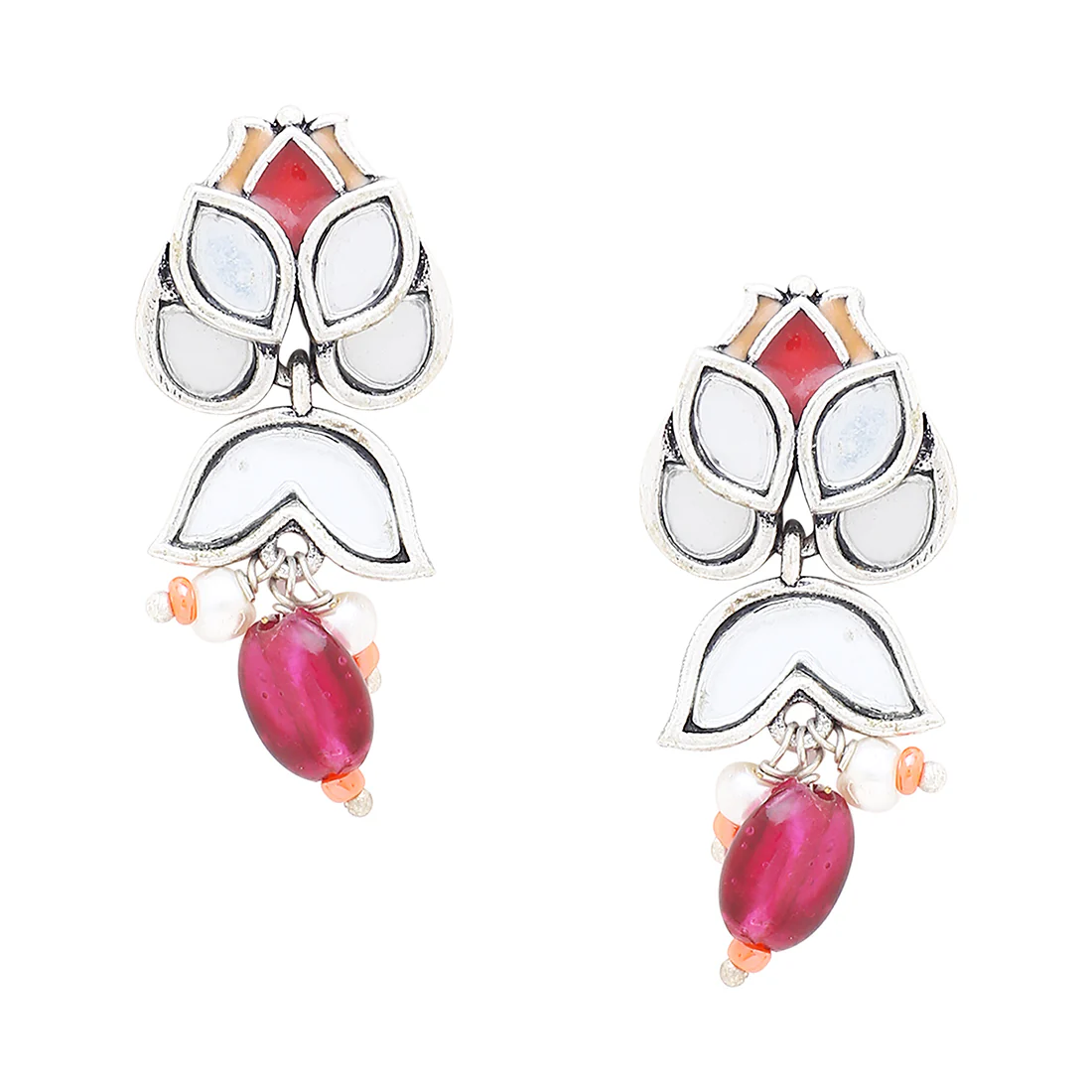 Thikri Tiny Lotus Motifs Earrings - Image 3