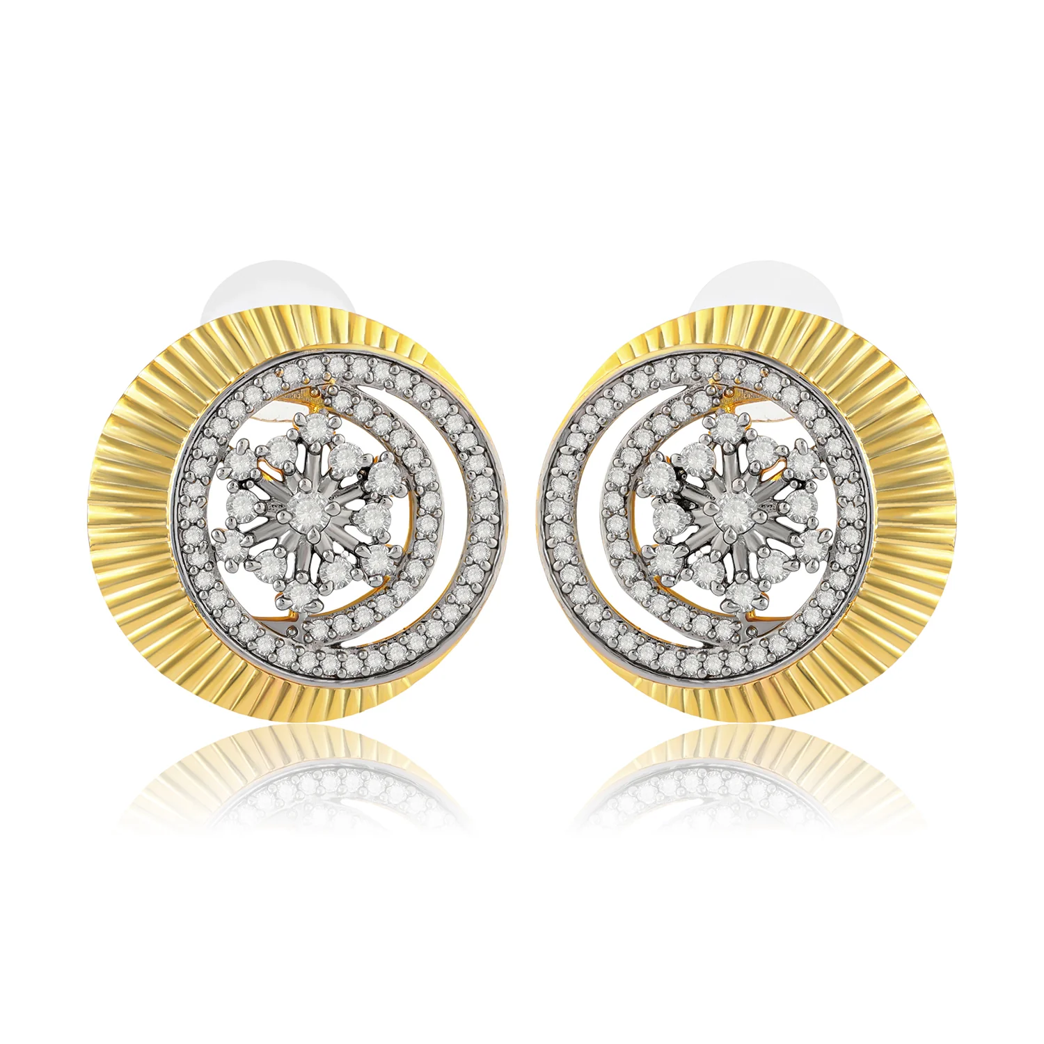 Threads of Royalty Rajjyoti Floral CZ Stud Earrings - Image 5