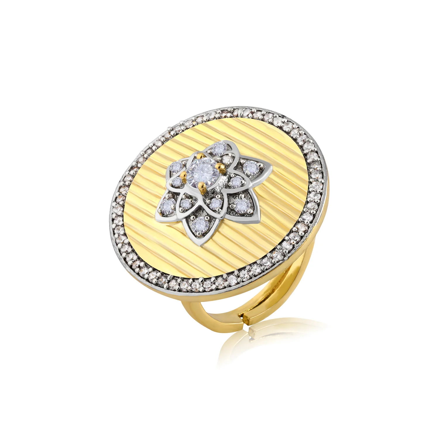 Threads of Royalty Rajpushpa Royale CZ Statement Ring - Image 3