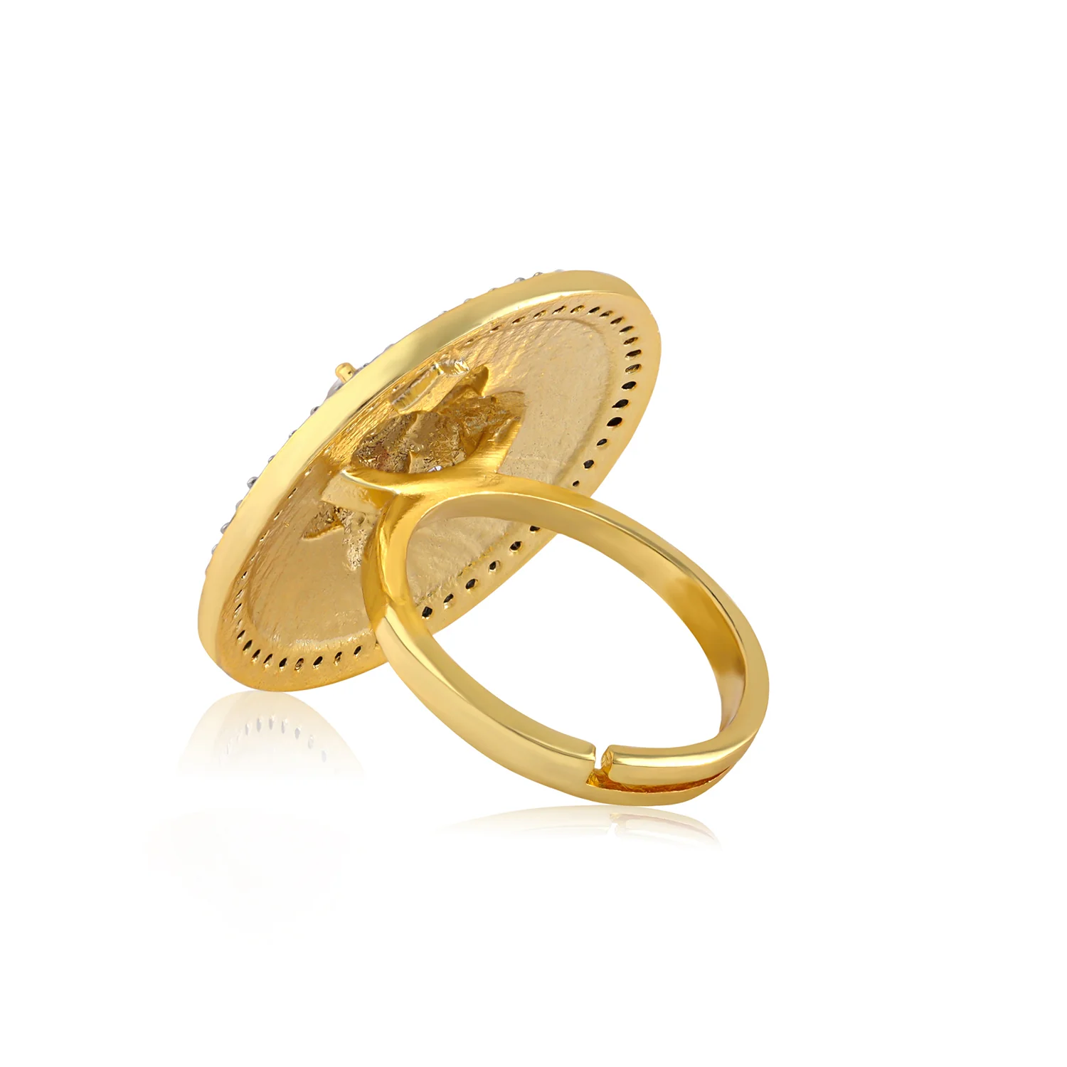 Threads of Royalty Rajpushpa Royale CZ Statement Ring - Image 5