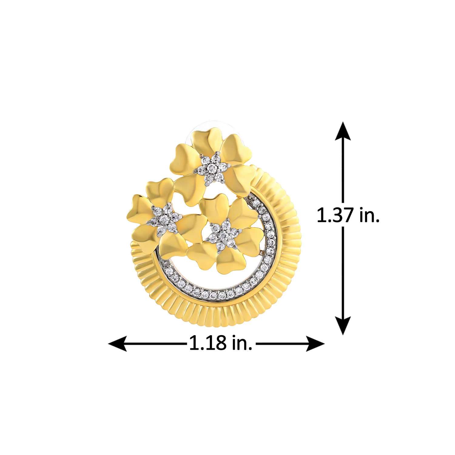 Threads of Royalty Rajvalli Floral CZ Stud Earrings - Image 4