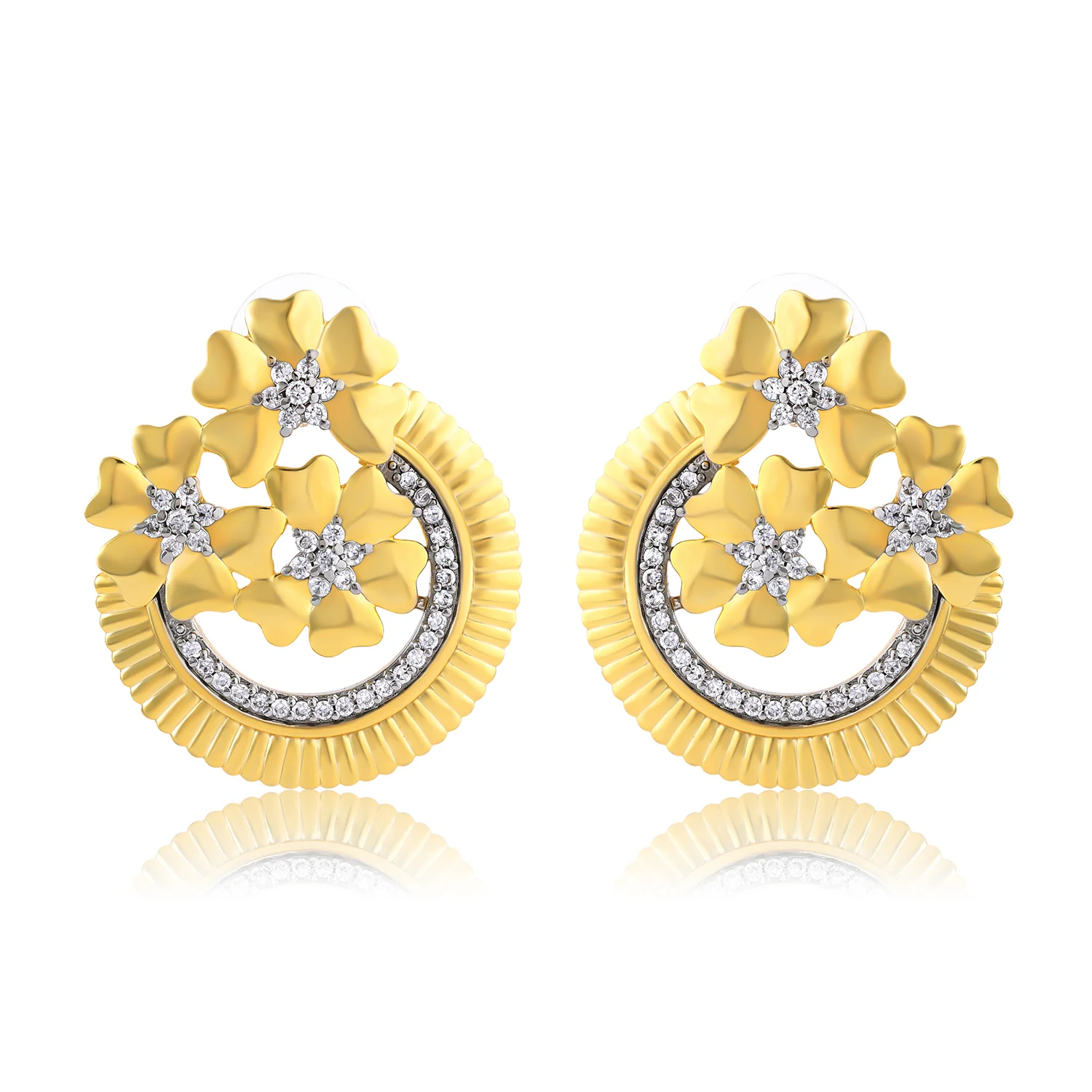 Threads of Royalty Rajvalli Floral CZ Stud Earrings - Image 6