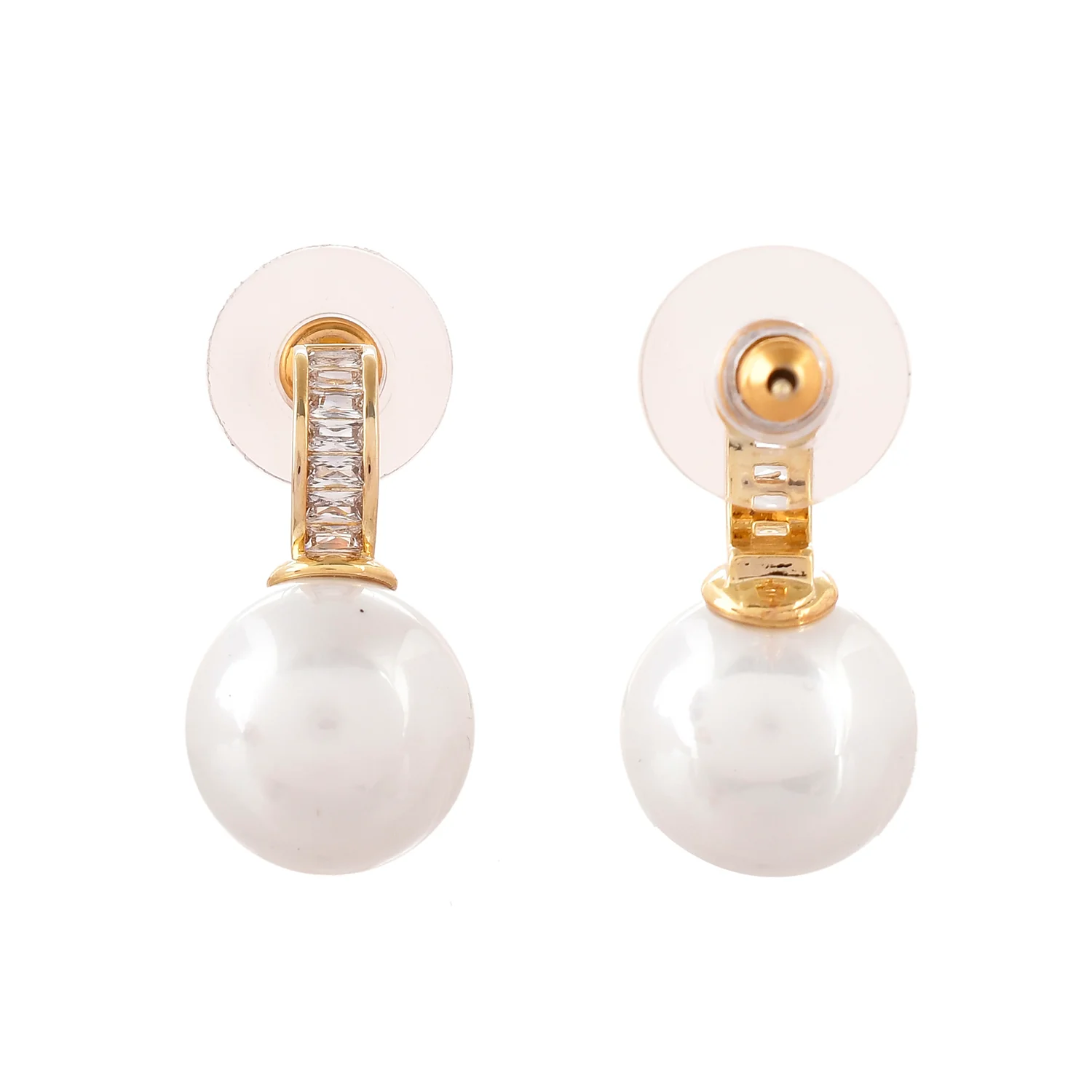 Timeless Sparkle Pearl Glow Stud Earrings - Image 5