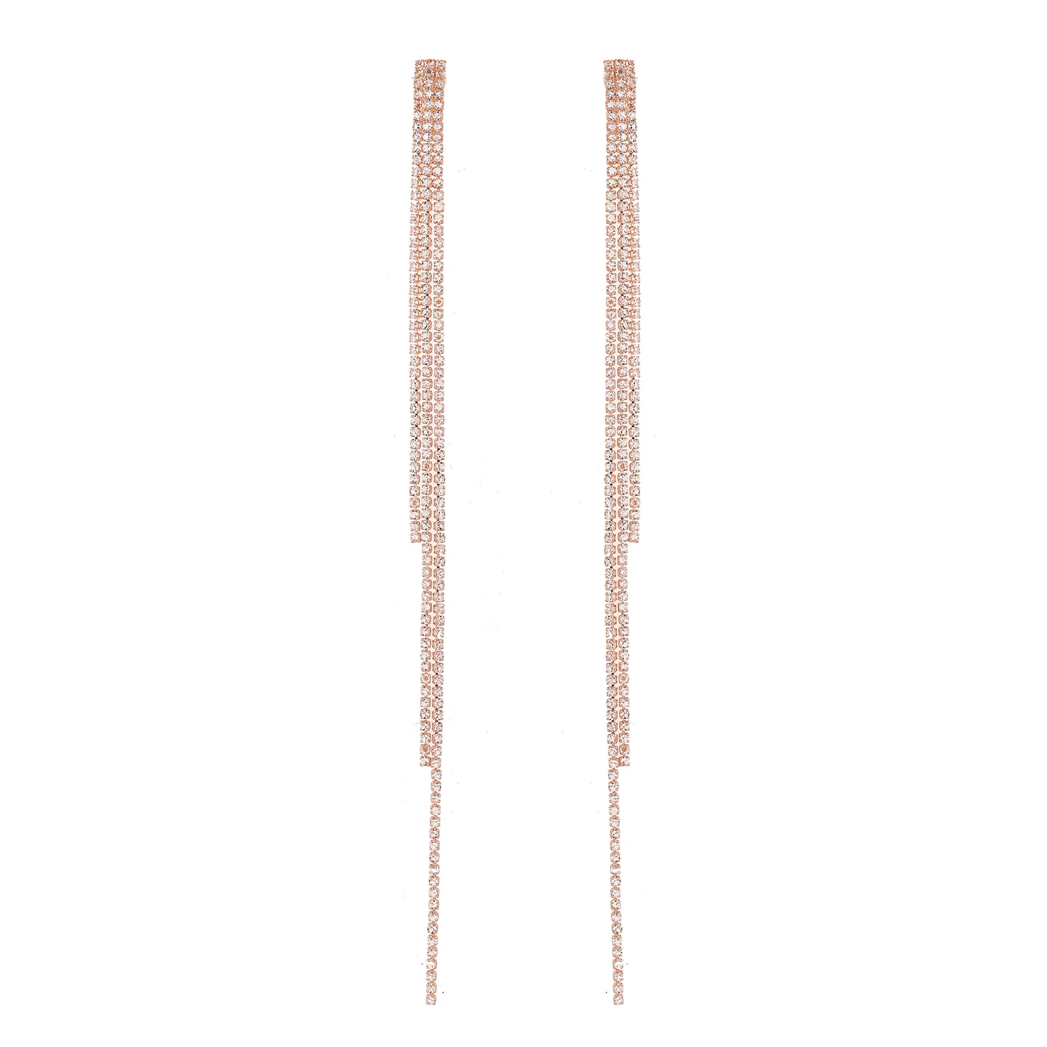 Timeless Sparkle The Shimmering Shower Long Rhinestone Dangler Earrings - Image 4