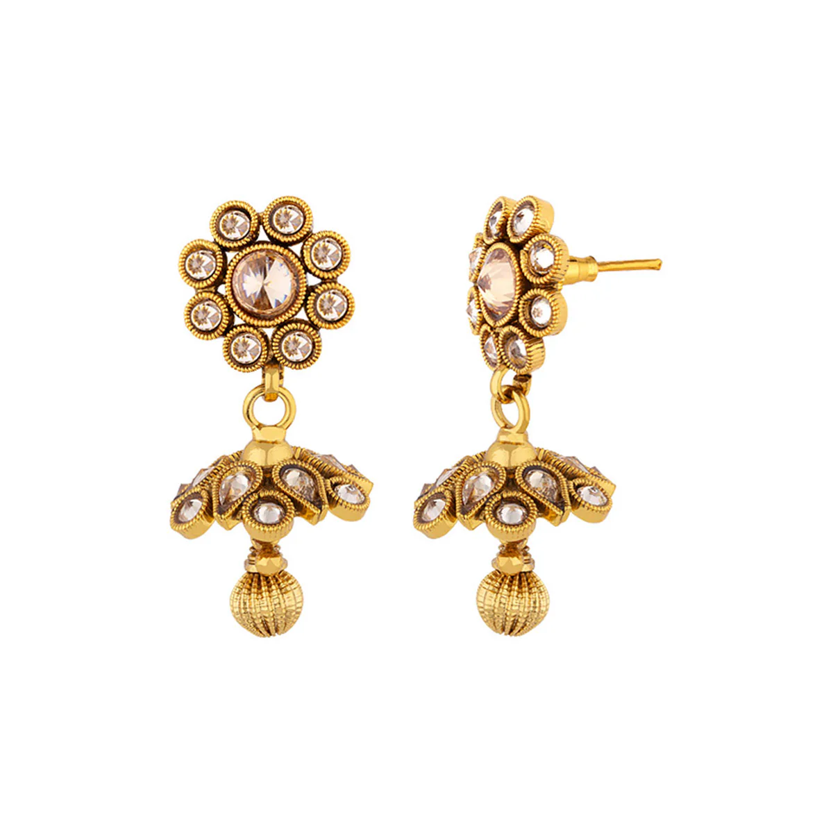 Tiny Floral Drop Earrings - Image 4