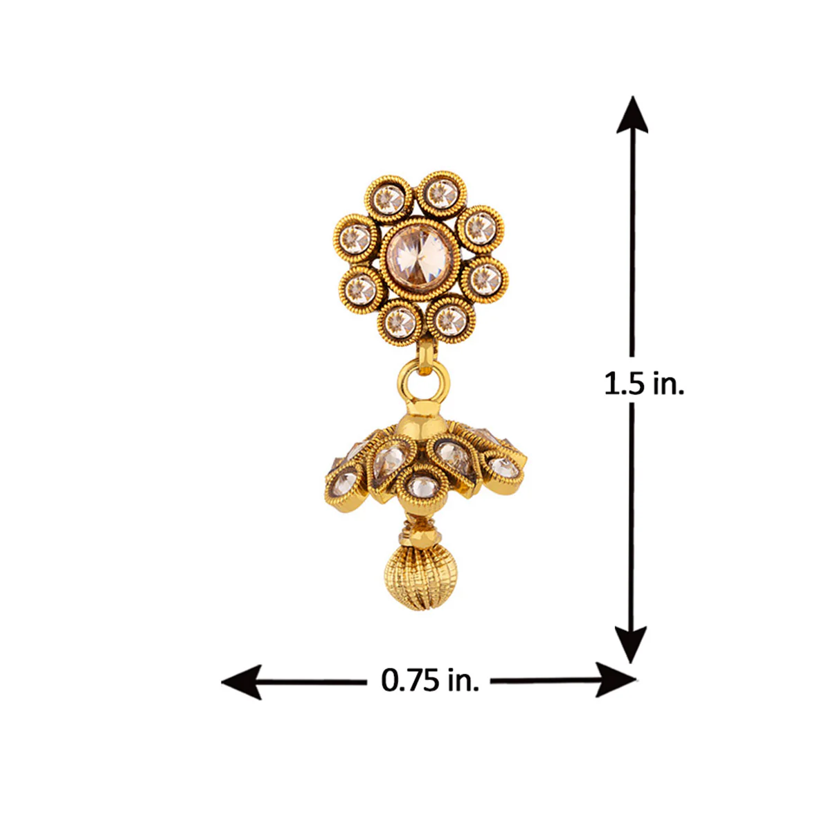 Tiny Floral Drop Earrings - Image 5