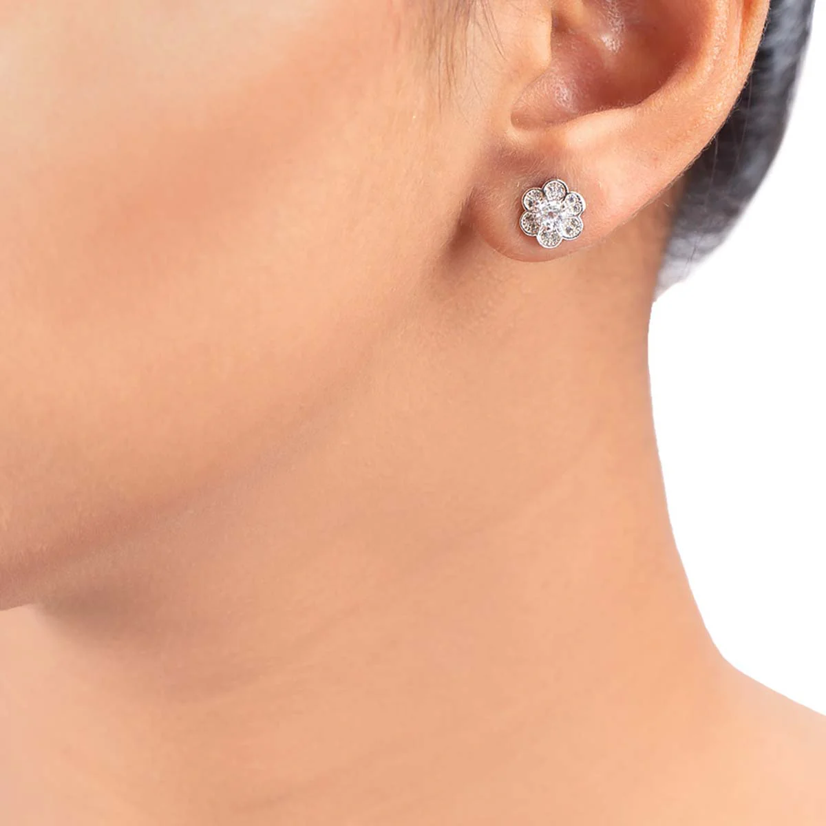 Tiny Floral Stud Earrings - Image 2