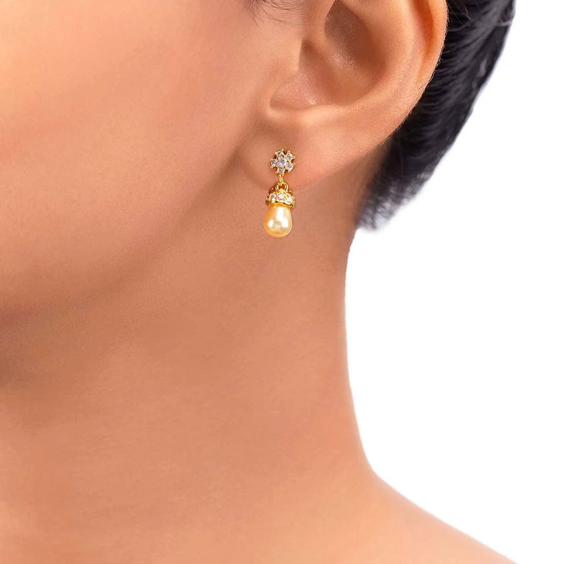 Tiny Gems Adored Brass Earrings - Image 2