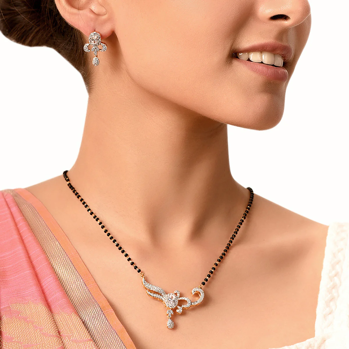 Traditional CZ Mangalsutra Set - Image 2