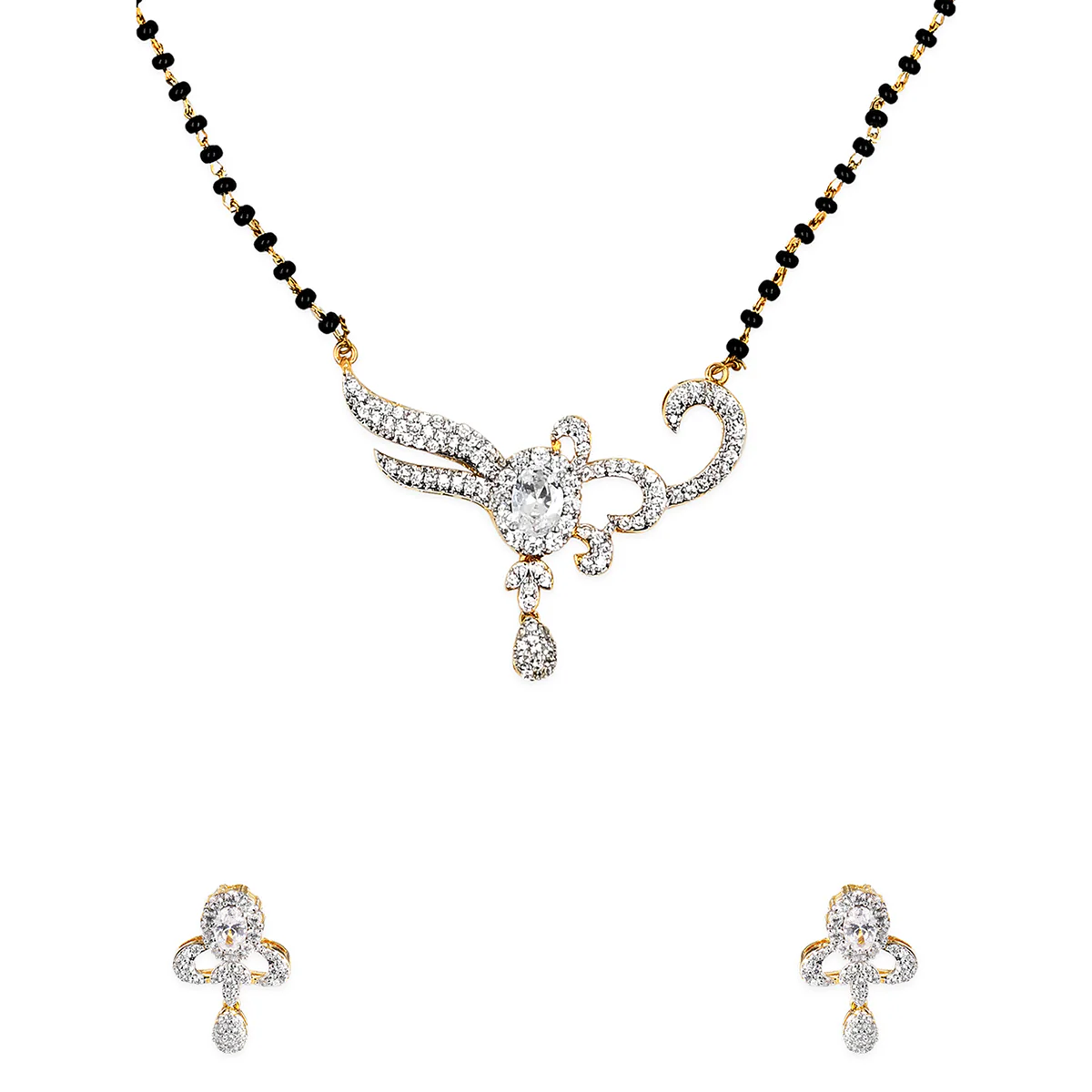 Traditional CZ Mangalsutra Set - Image 3