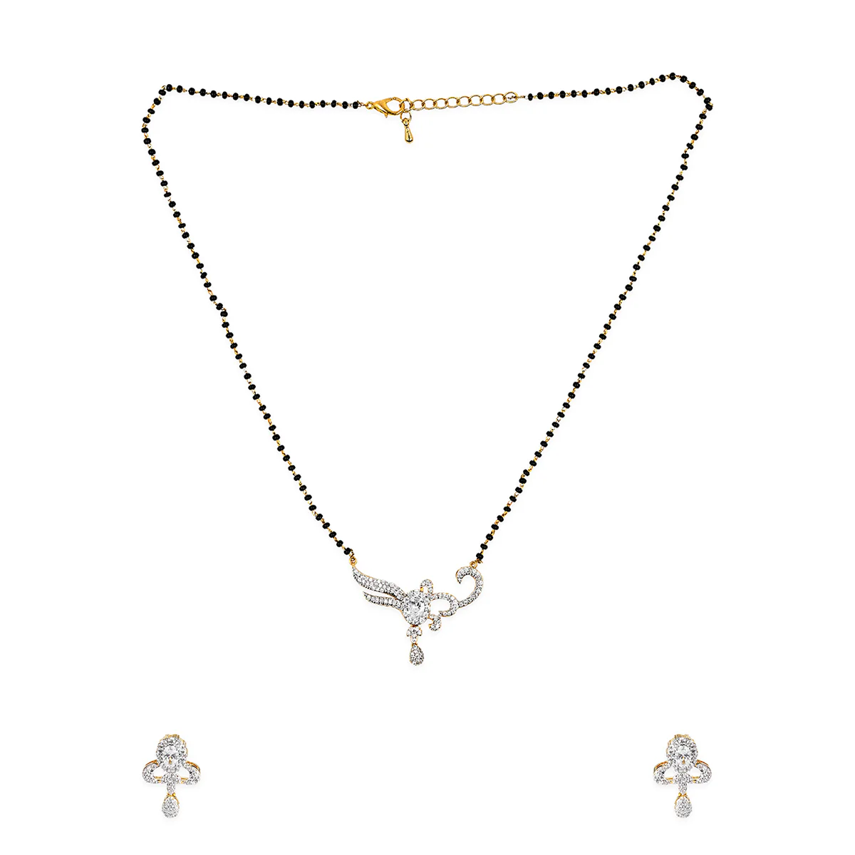 Traditional CZ Mangalsutra Set - Image 4