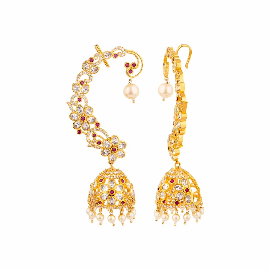 Traditional Filigree Design Cuff Earrings - Image 3