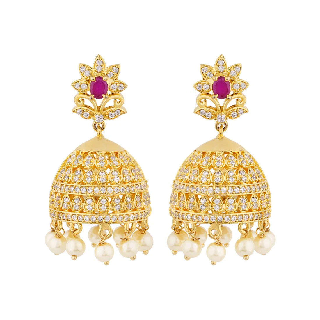 Traditional Jhumka Drop Earrings - Image 3