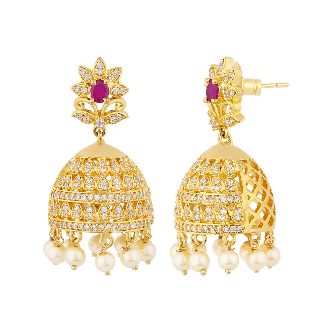 Traditional Jhumka Drop Earrings - Image 4