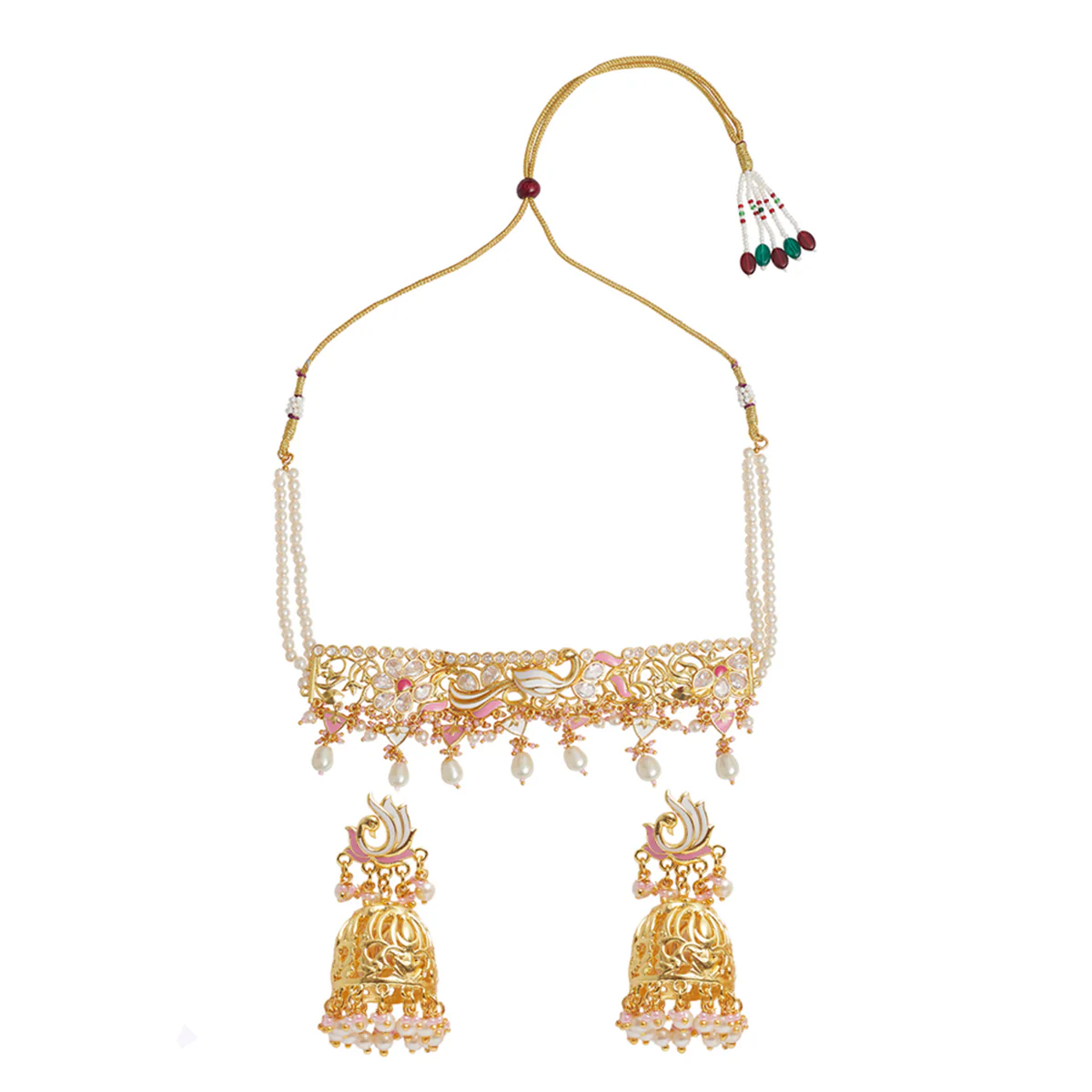 Traditional necklace with pearls and lotus design - Image 3