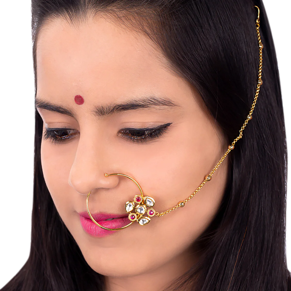 Traditional Rajasthani Nose Pin - Image 2