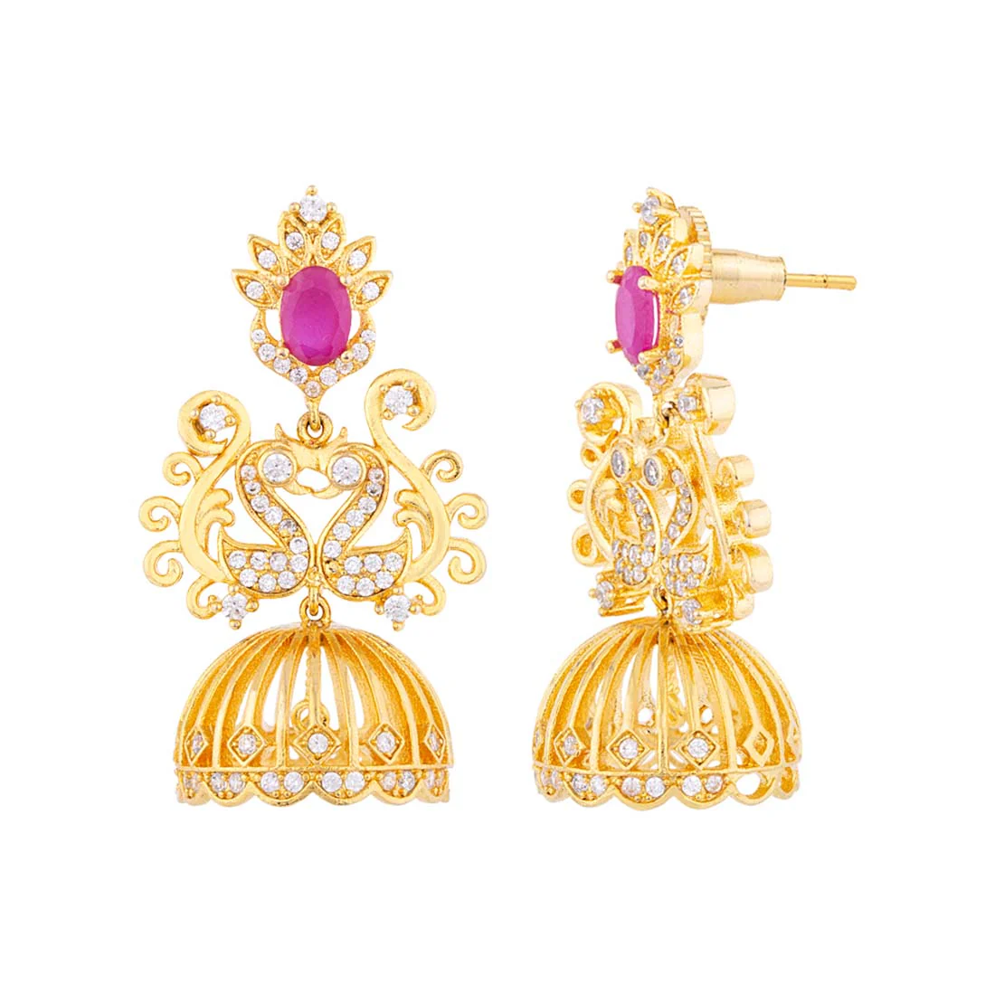 Traditional Style Jhumka Drop Earrings - Image 4