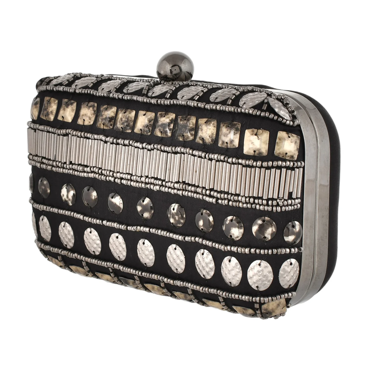 Trendy Bags Beaded and Studded Clutch - Image 7