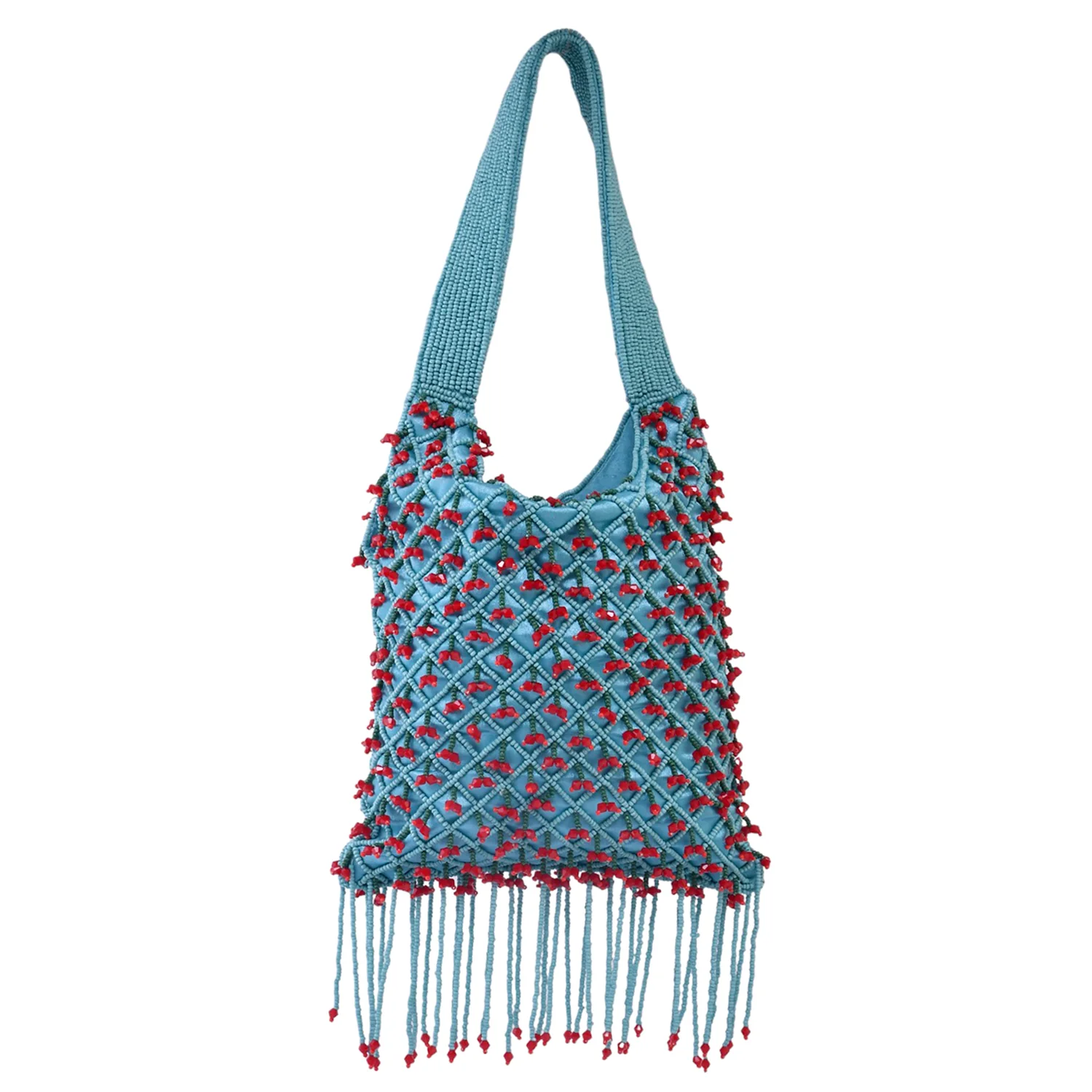 Trendy Bags Blue Beaded Potli - Image 4