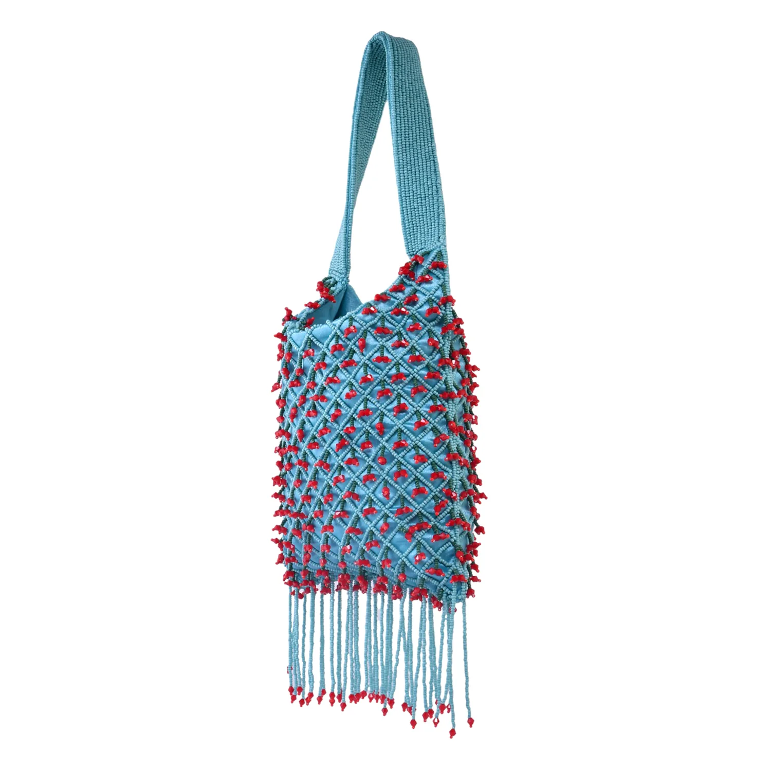 Trendy Bags Blue Beaded Potli - Image 5