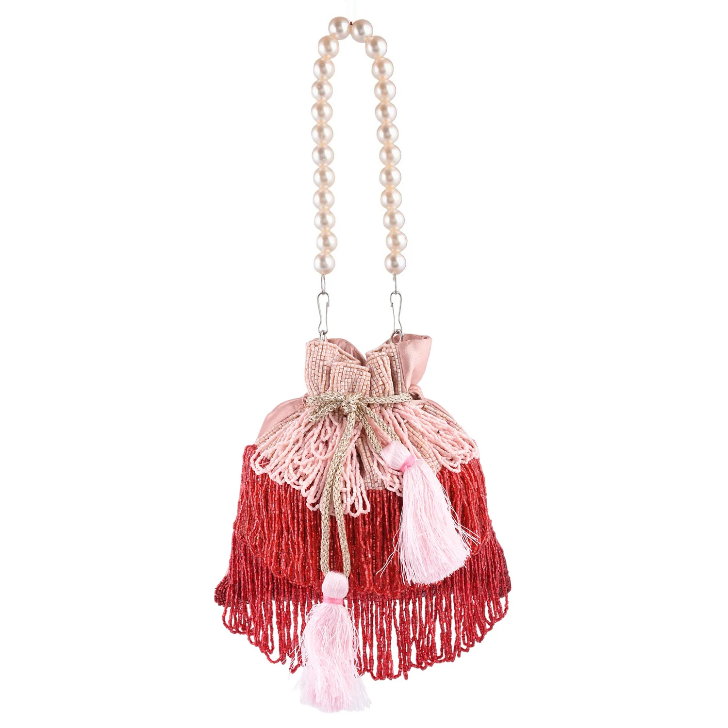 Trendy Bags Blush Stones Embellished Potli - Image 5