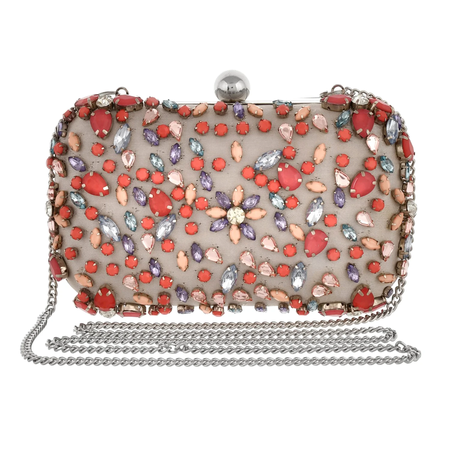 Trendy Bags Coloured Stones Clutch - Image 4