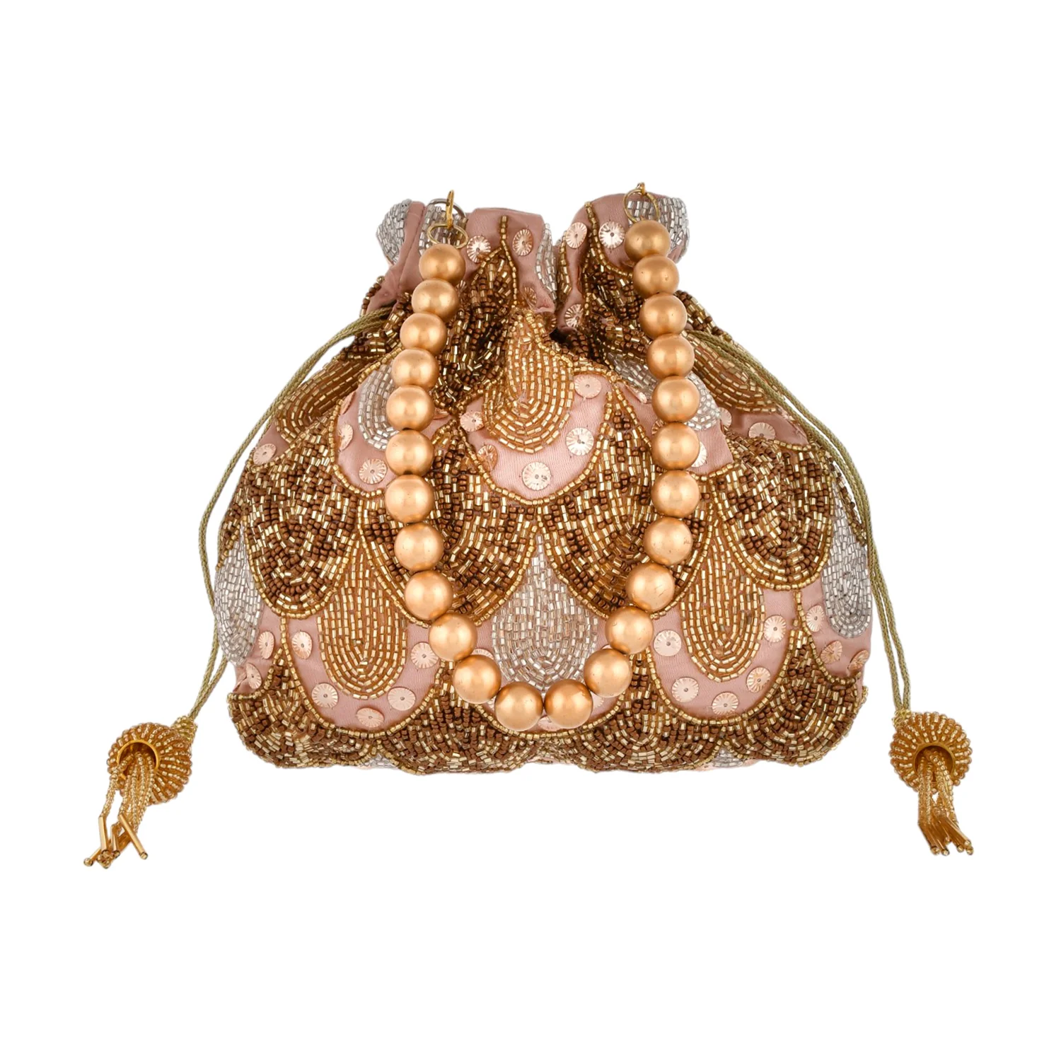 Trendy Bags Golden Beaded Potli - Image 6